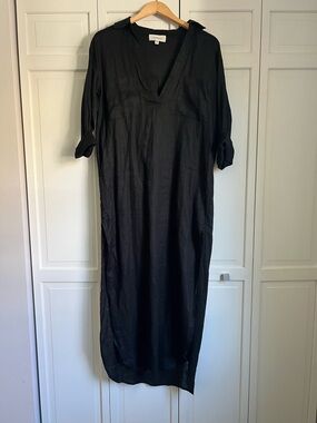l*space Black Linen Tunic Dress/ Coverup